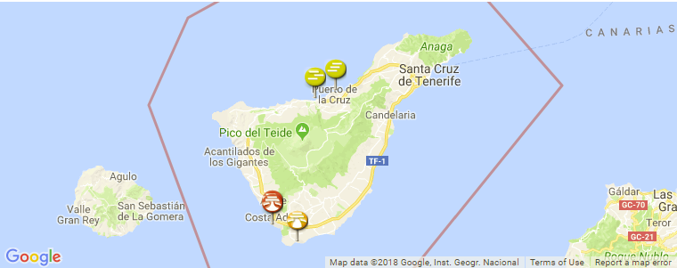 Tenerife surf map