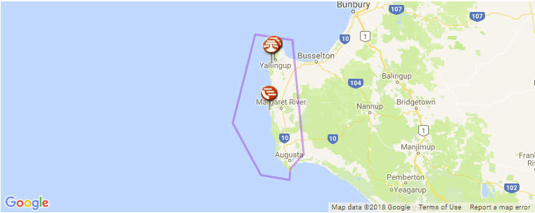 Margaret River surf map