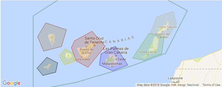 Canary Islands surf map