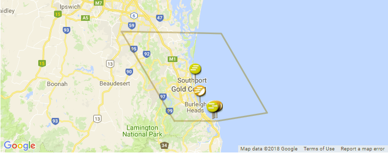 Gold Coast surf map