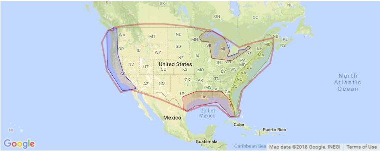 USA surf map