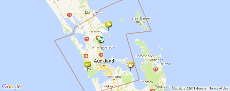 Auckland surf map