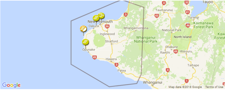 Taranaki surf map