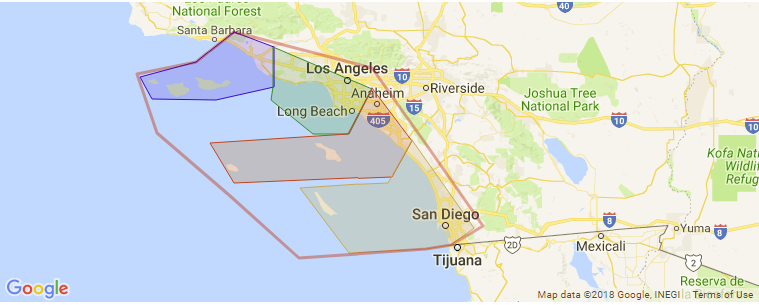 Southern California surf map
