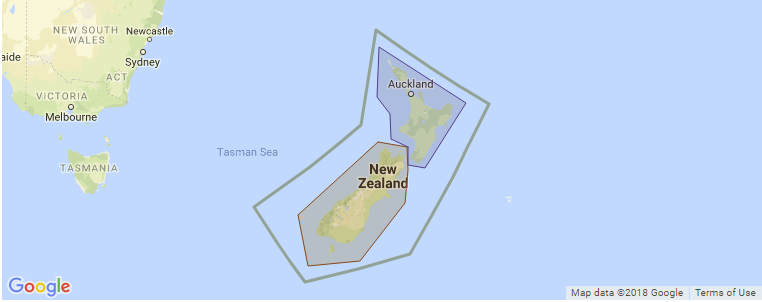 New Zealand surf map