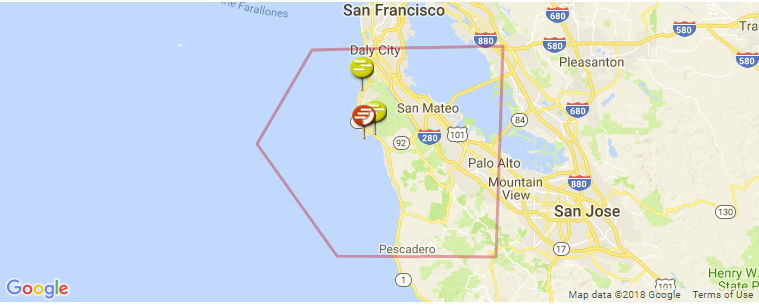 San Mateo surf map