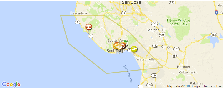 Santa Cruz surf map