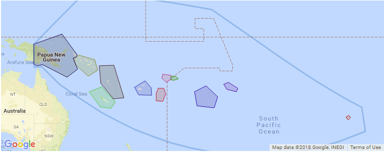 Pacific Islands surf map