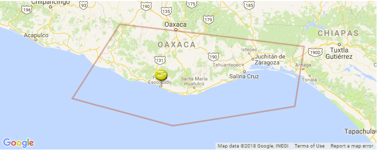 Oaxaca surf map