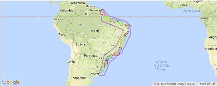 Brazil surf map