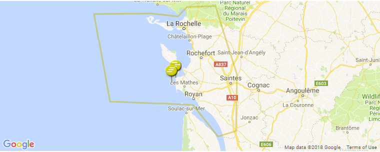 Poitou-Charente surf map