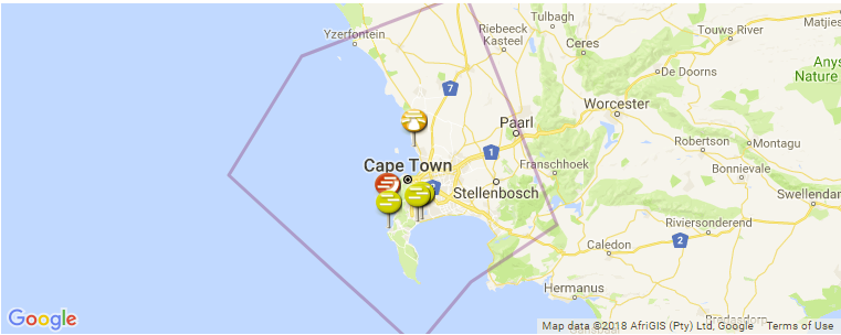 Cape Town surf map