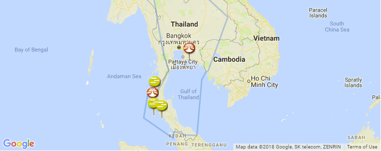 Thailand surf map