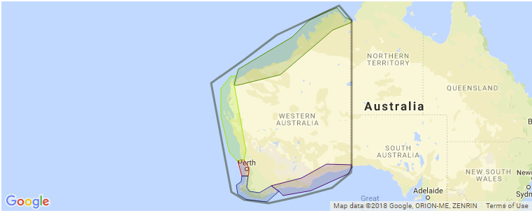 Western Australia surf map