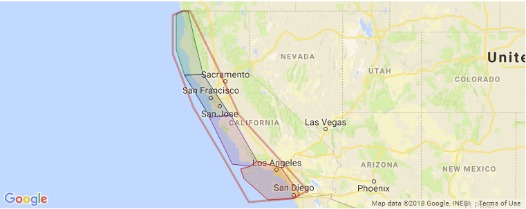 California surf map