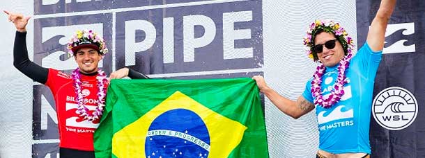 Gabriel Medina celebrates the 2015 Title Win