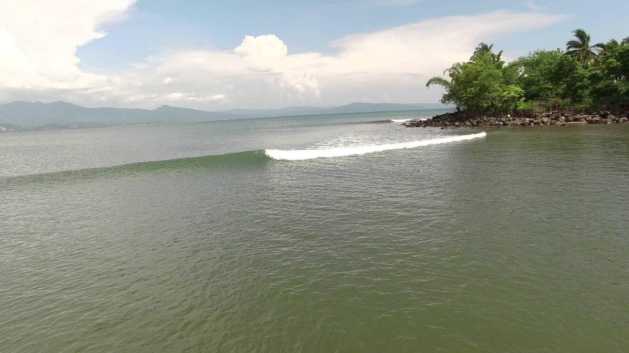 Beautiful clean wave breaking at Matachen Bay in Mexico